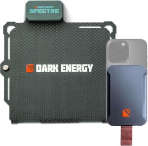 Dark Energy Poseidon Nano 3,000 mAh MagSafe Compatible Portable Charger Power Bank with Spectre 8W Folding Solar Panel - Complete Off-Grid Solar Generator System for Camping and Emergency Back Power