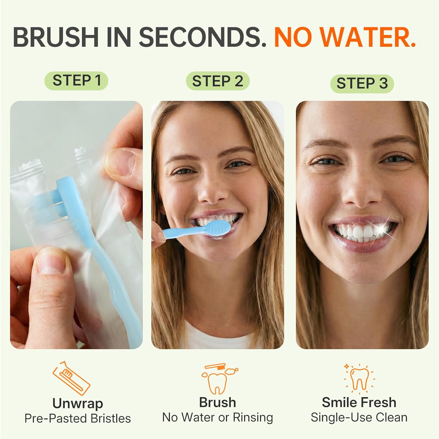 24-Pack Pre-Pasted Mini Travel Toothbrushes, Individually Wrapped Value Pack, Disposable Toothbrushes with Toothpaste, Waterless Single-Use Extra Soft Bristle for Adults, On-The-Go & Braces - Image 4